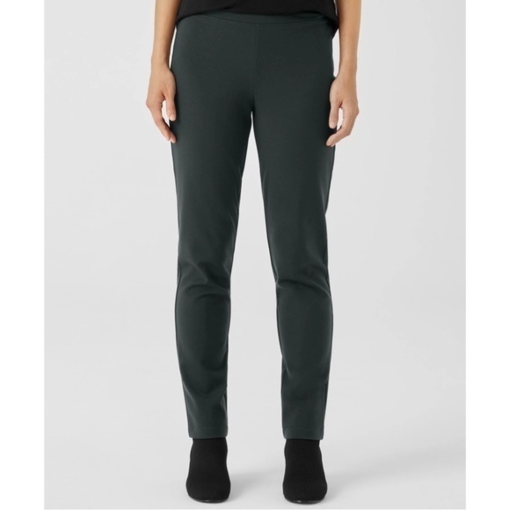 Eileen‎ Fisher Tencel Lyocell Slim Ankle Pants Forest Green Womens Pants Size L